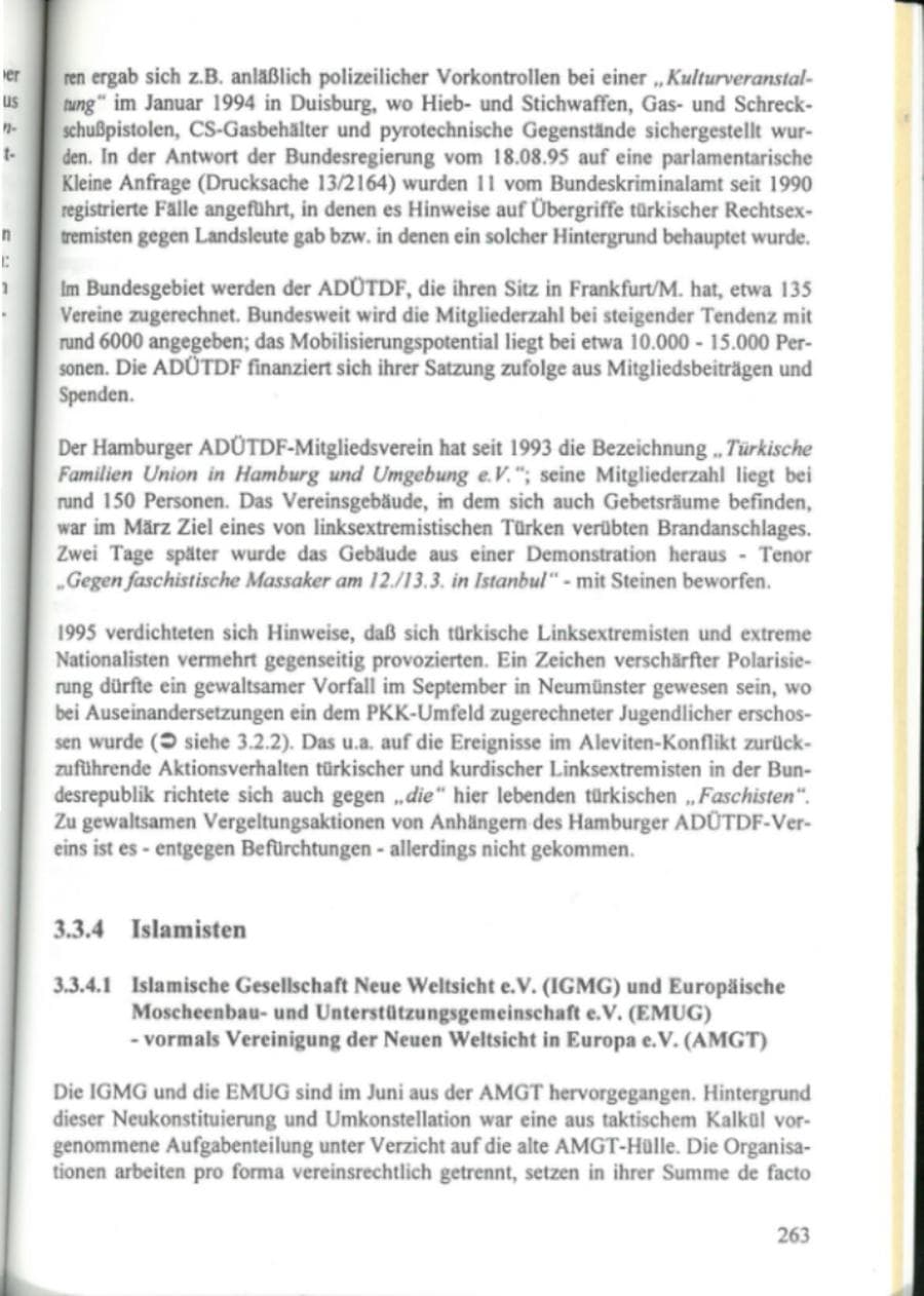Seite 268 des Verfassungsschutzbericht 1995 Hamburg