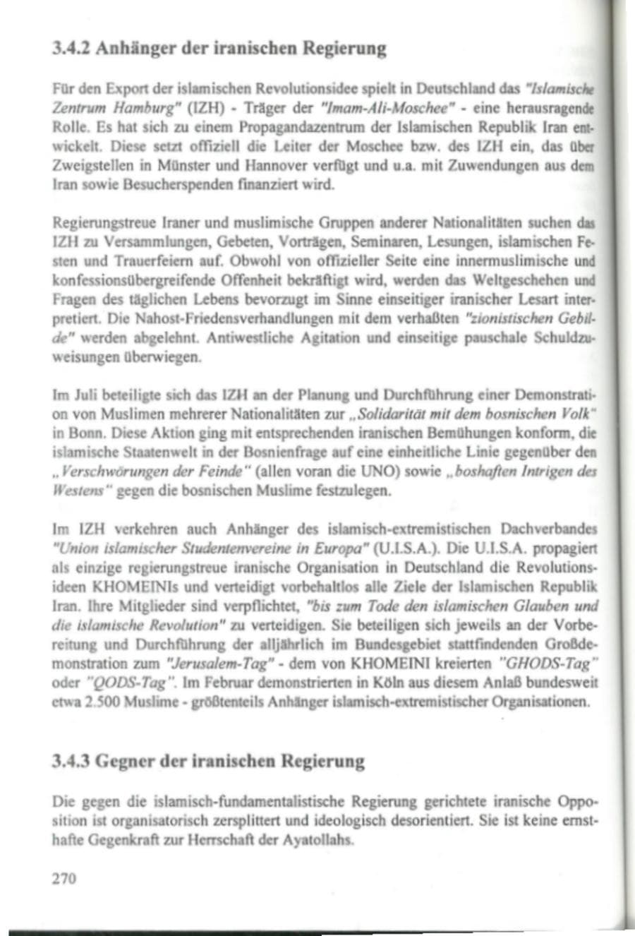 Seite 275 des Verfassungsschutzbericht 1995 Hamburg