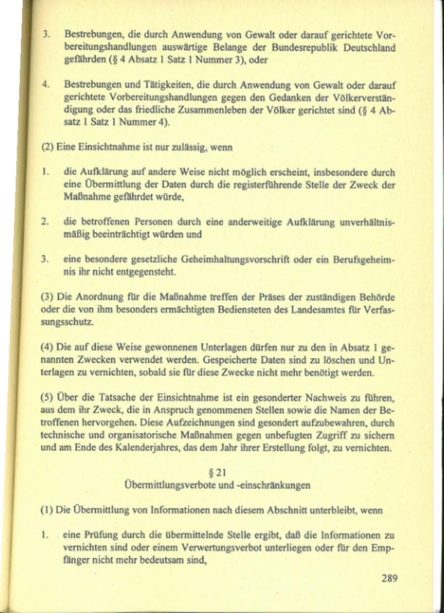 Seite 294 des Verfassungsschutzbericht 1995 Hamburg