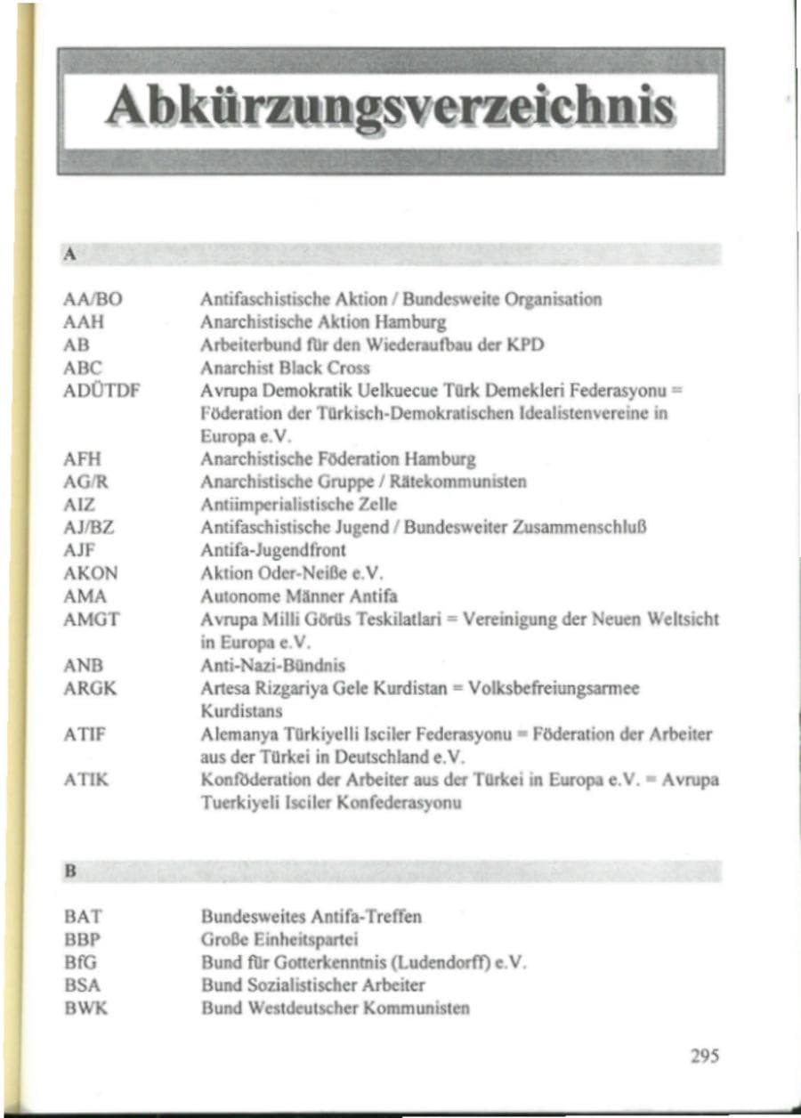 Seite 300 des Verfassungsschutzbericht 1995 Hamburg