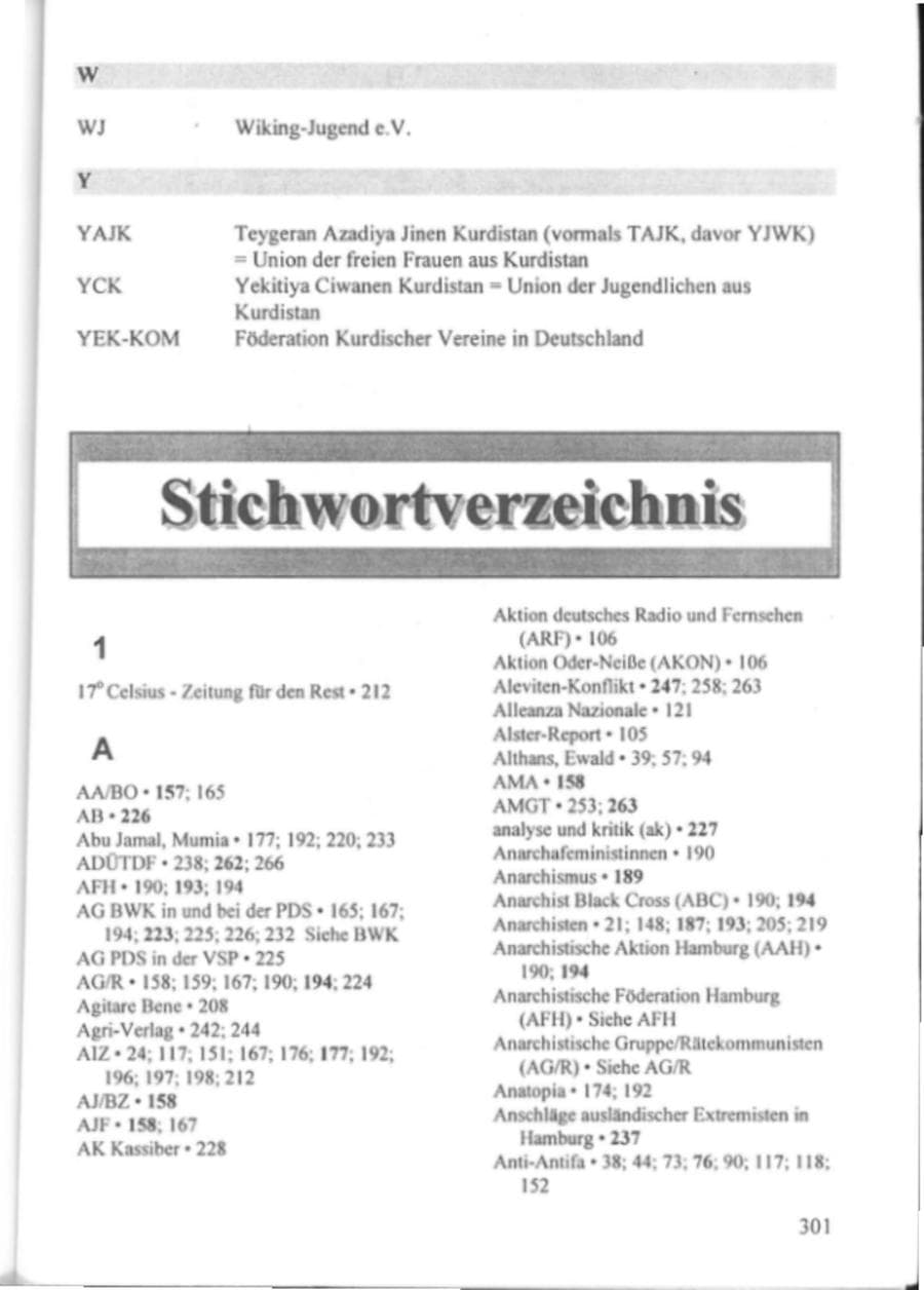 Seite 306 des Verfassungsschutzbericht 1995 Hamburg