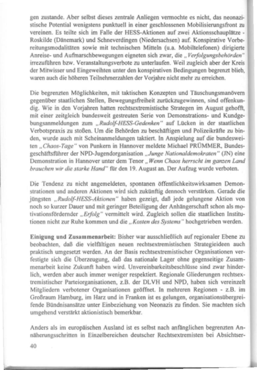Seite 45 des Verfassungsschutzbericht 1995 Hamburg