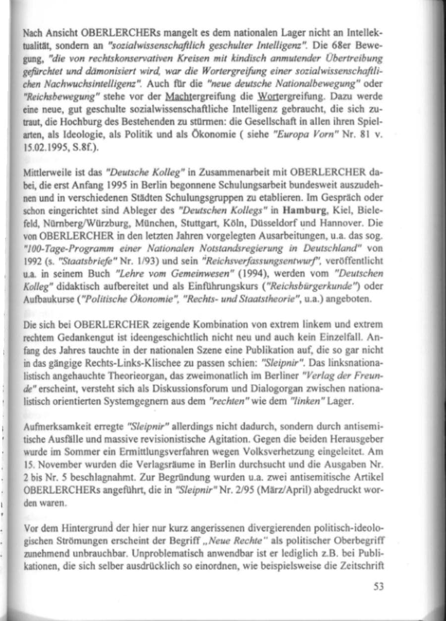 Seite 58 des Verfassungsschutzbericht 1995 Hamburg