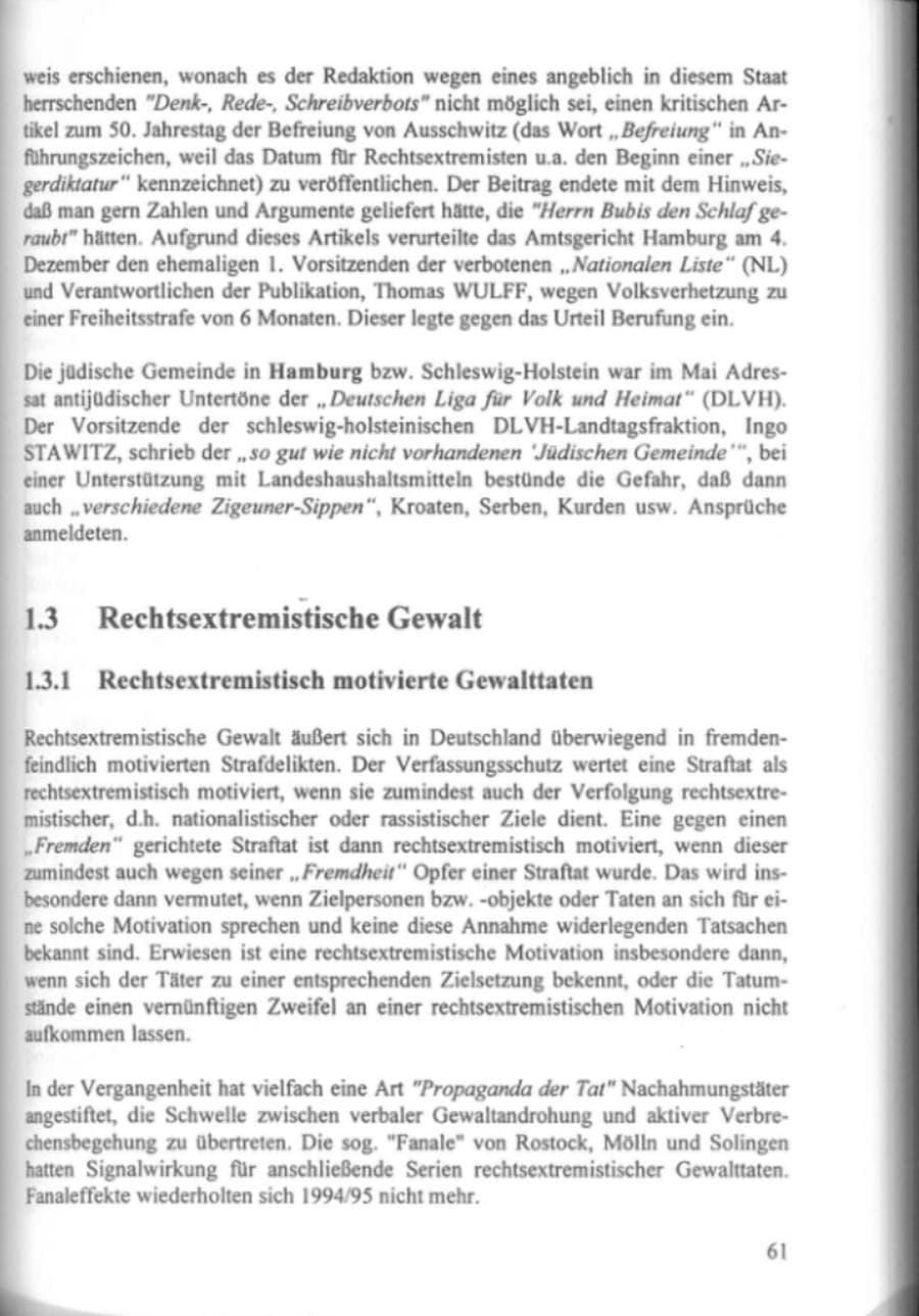 Seite 66 des Verfassungsschutzbericht 1995 Hamburg