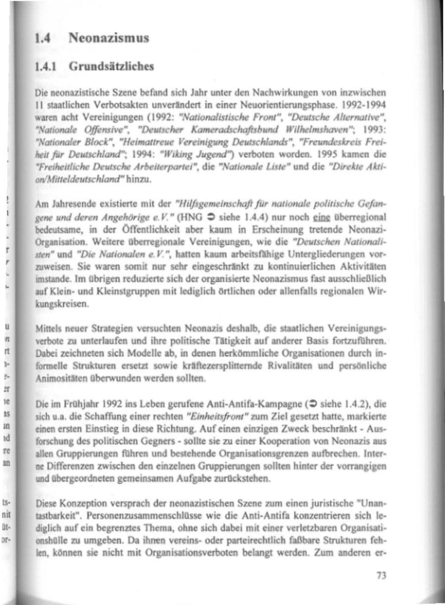 Seite 78 des Verfassungsschutzbericht 1995 Hamburg