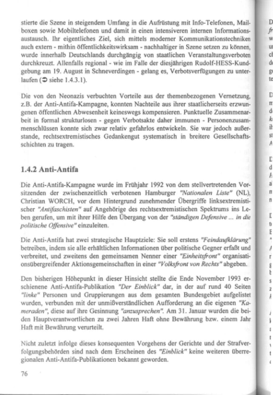 Seite 81 des Verfassungsschutzbericht 1995 Hamburg