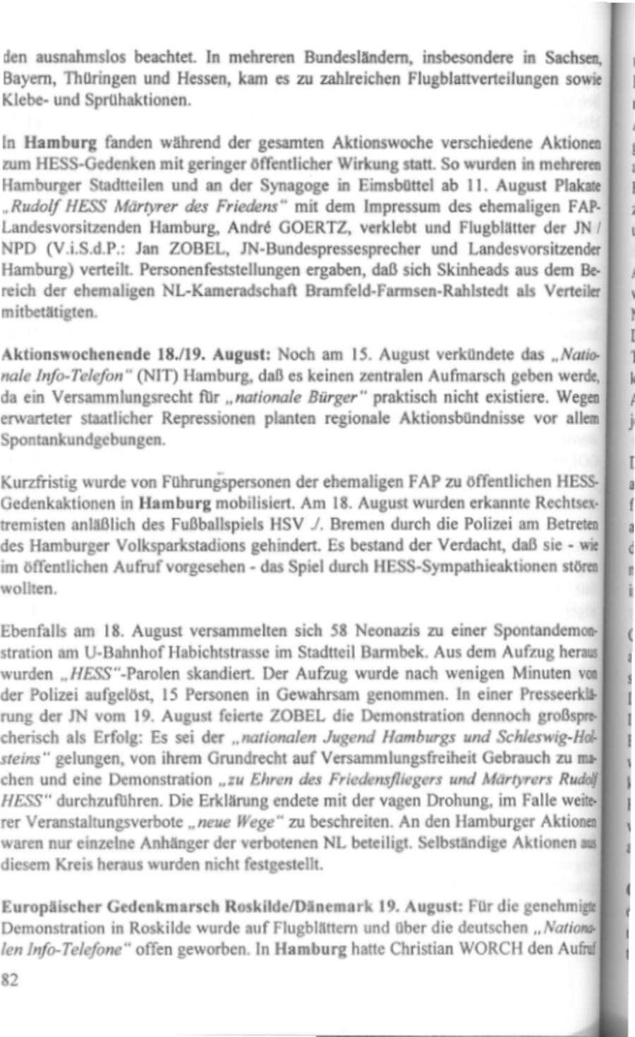 Seite 87 des Verfassungsschutzbericht 1995 Hamburg