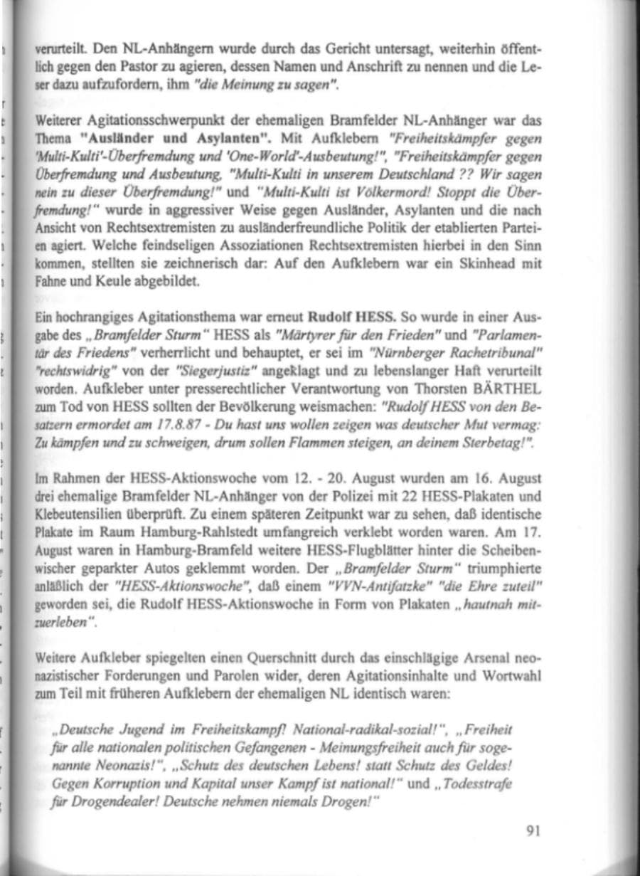 Seite 96 des Verfassungsschutzbericht 1995 Hamburg