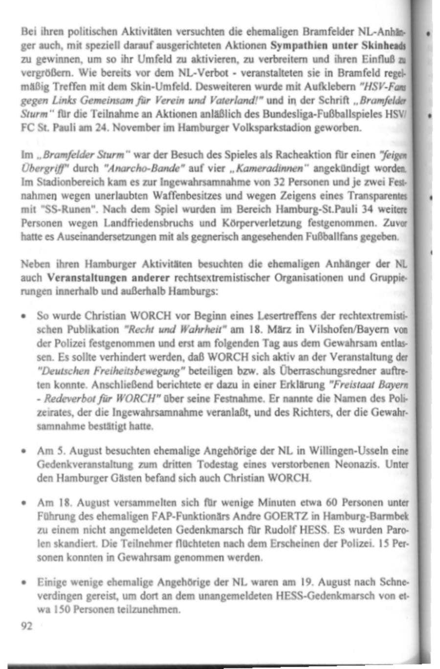 Seite 97 des Verfassungsschutzbericht 1995 Hamburg