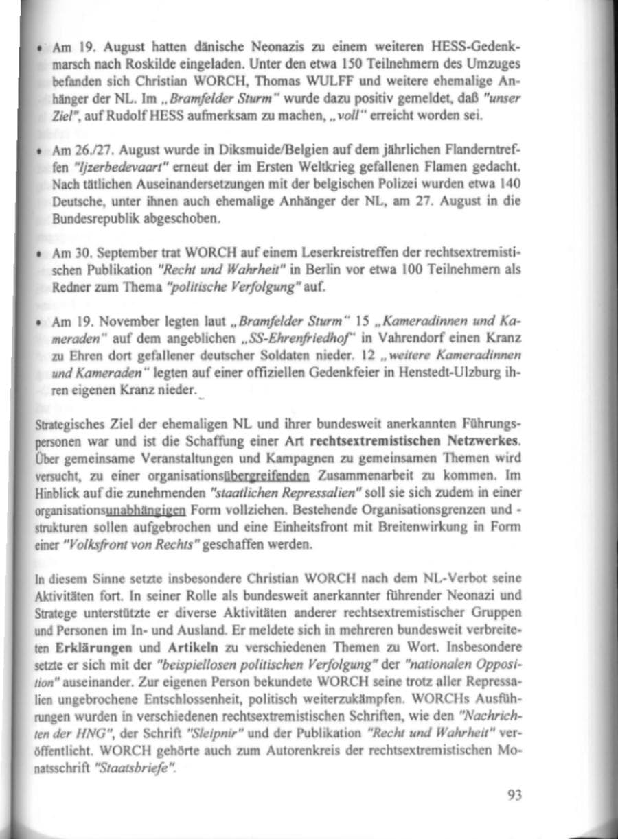 Seite 98 des Verfassungsschutzbericht 1995 Hamburg
