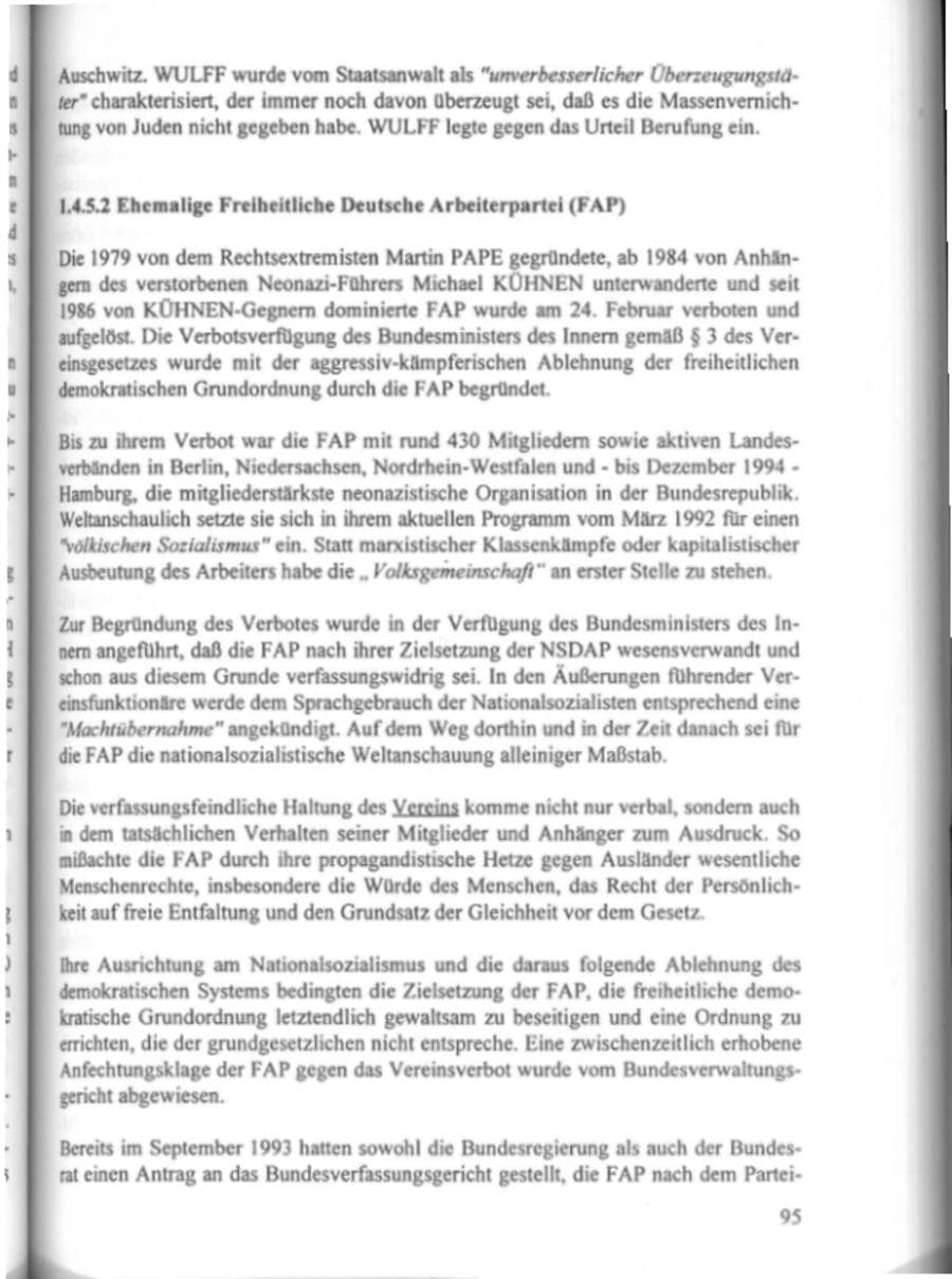 Seite 100 des Verfassungsschutzbericht 1995 Hamburg