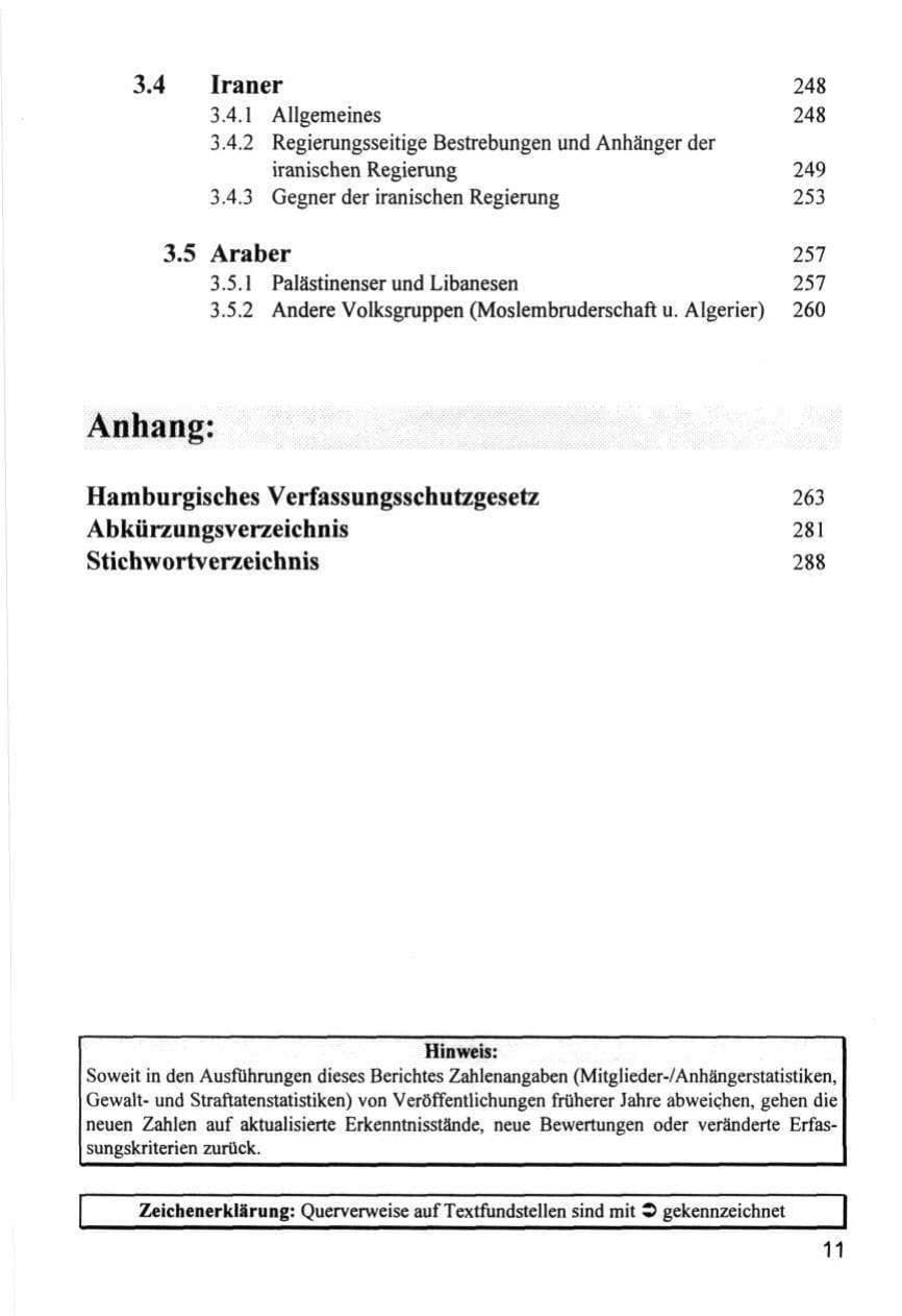 Seite 11 des Verfassungsschutzbericht 1996 Hamburg
