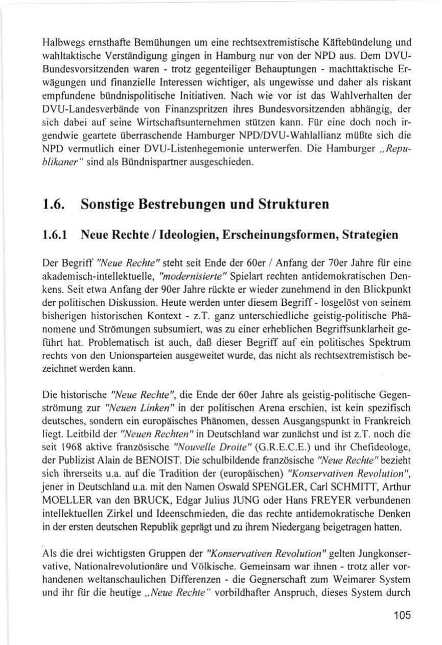 Seite 105 des Verfassungsschutzbericht 1996 Hamburg