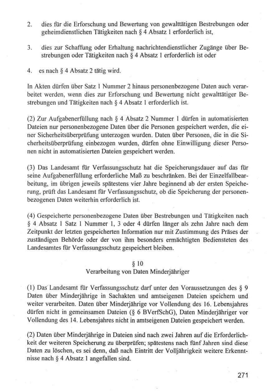 Seite 271 des Verfassungsschutzbericht 1996 Hamburg