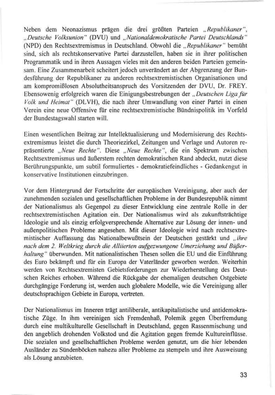 Seite 33 des Verfassungsschutzbericht 1996 Hamburg