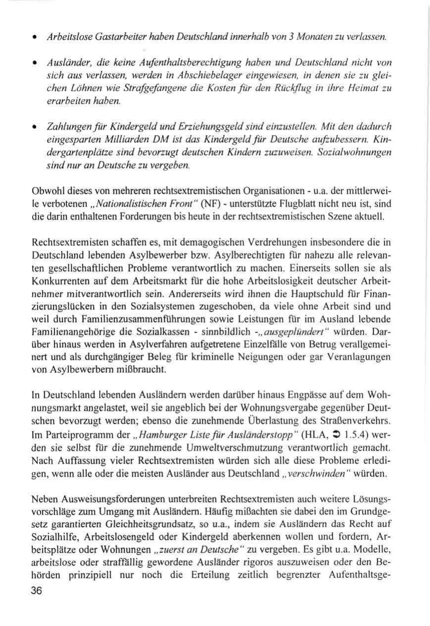 Seite 36 des Verfassungsschutzbericht 1996 Hamburg