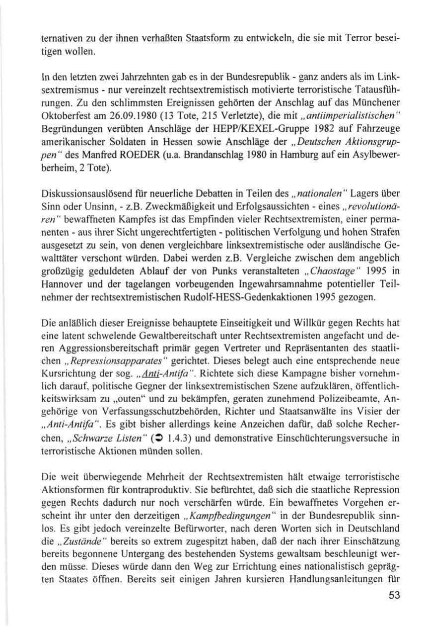Seite 53 des Verfassungsschutzbericht 1996 Hamburg