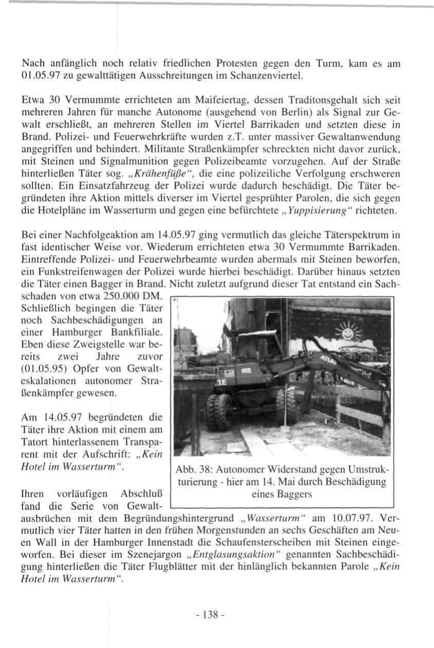 Seite 138 des Verfassungsschutzbericht 1997 Hamburg