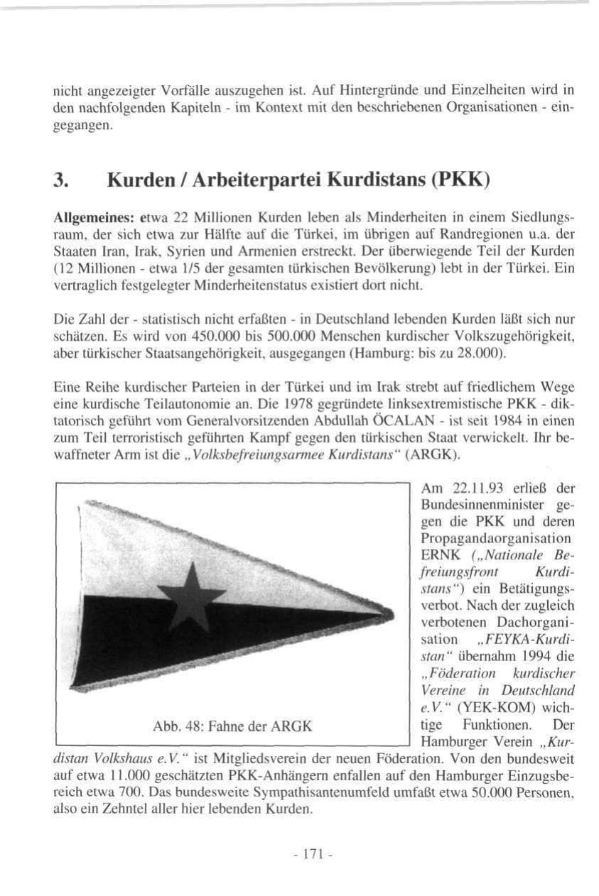 Seite 171 des Verfassungsschutzbericht 1997 Hamburg