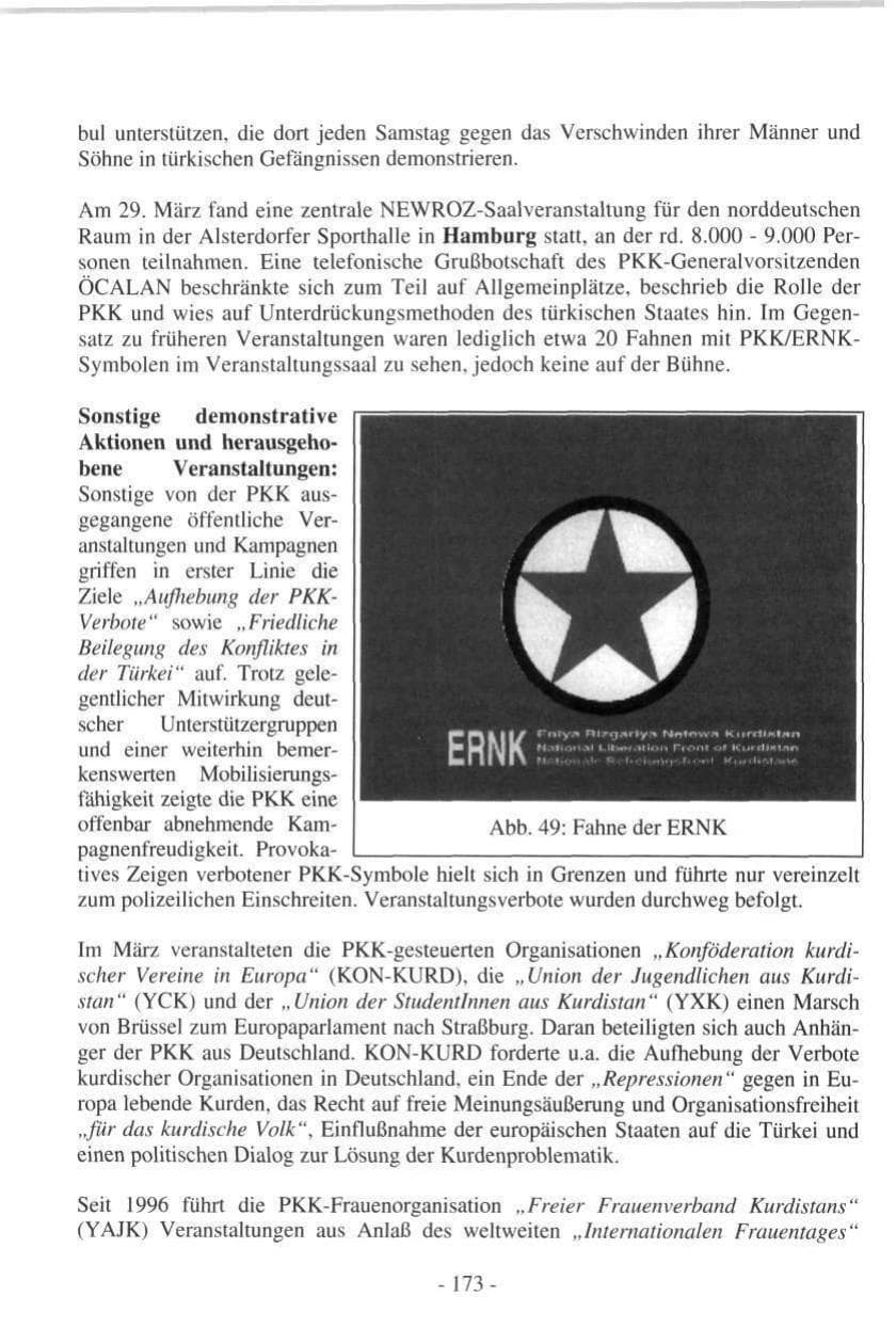 Seite 173 des Verfassungsschutzbericht 1997 Hamburg