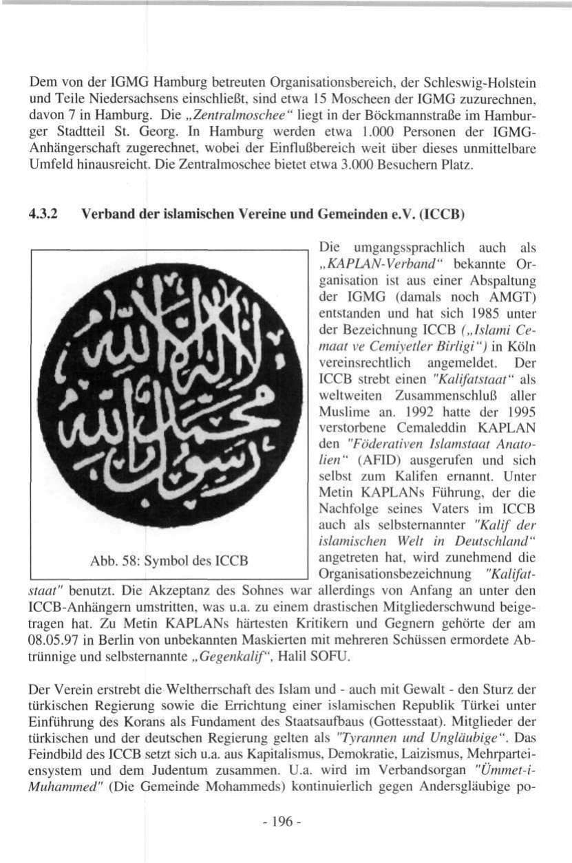 Seite 194 des Verfassungsschutzbericht 1997 Hamburg