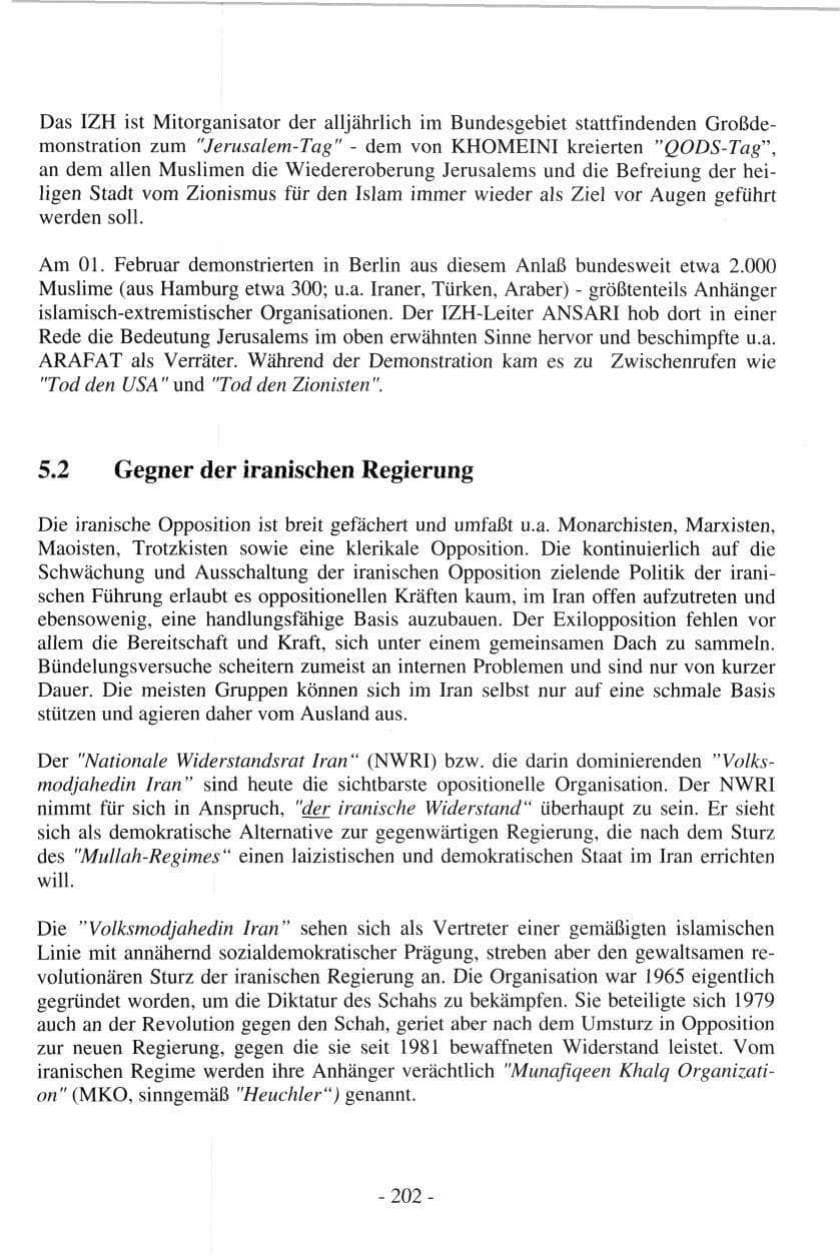 Seite 200 des Verfassungsschutzbericht 1997 Hamburg