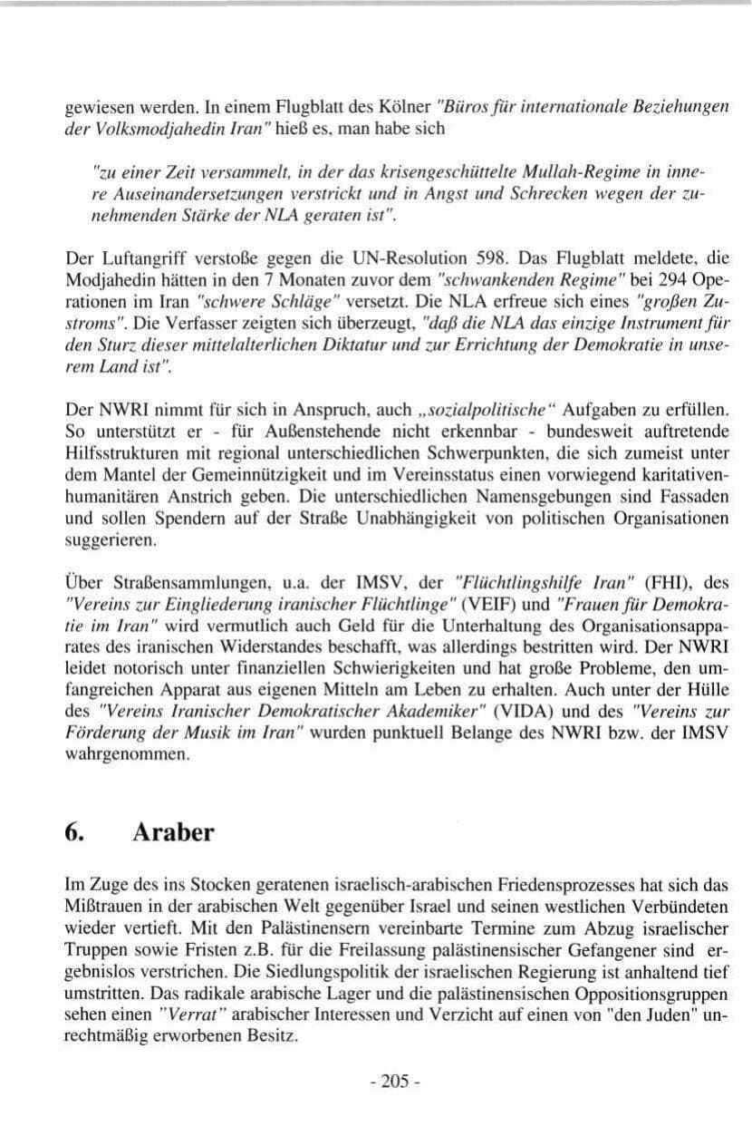 Seite 203 des Verfassungsschutzbericht 1997 Hamburg