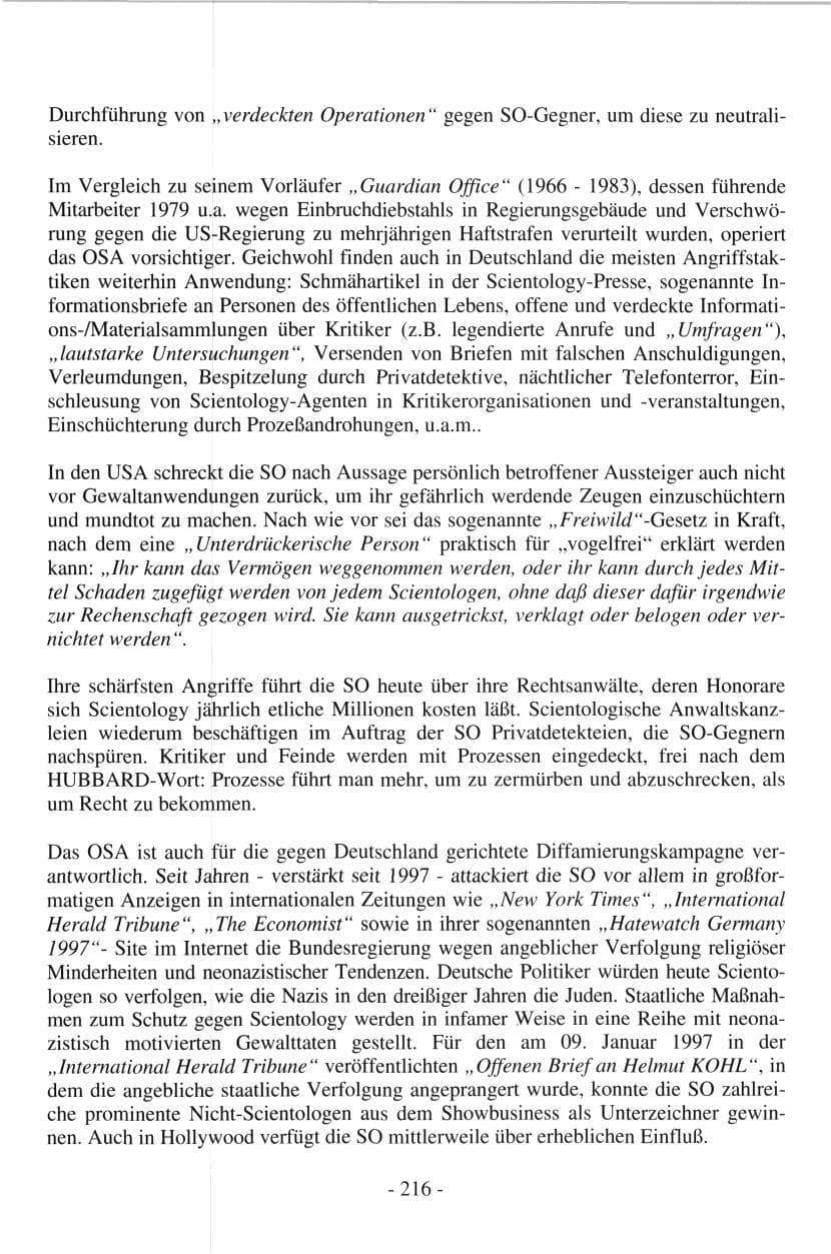 Seite 214 des Verfassungsschutzbericht 1997 Hamburg