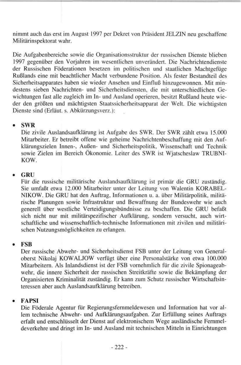 Seite 220 des Verfassungsschutzbericht 1997 Hamburg