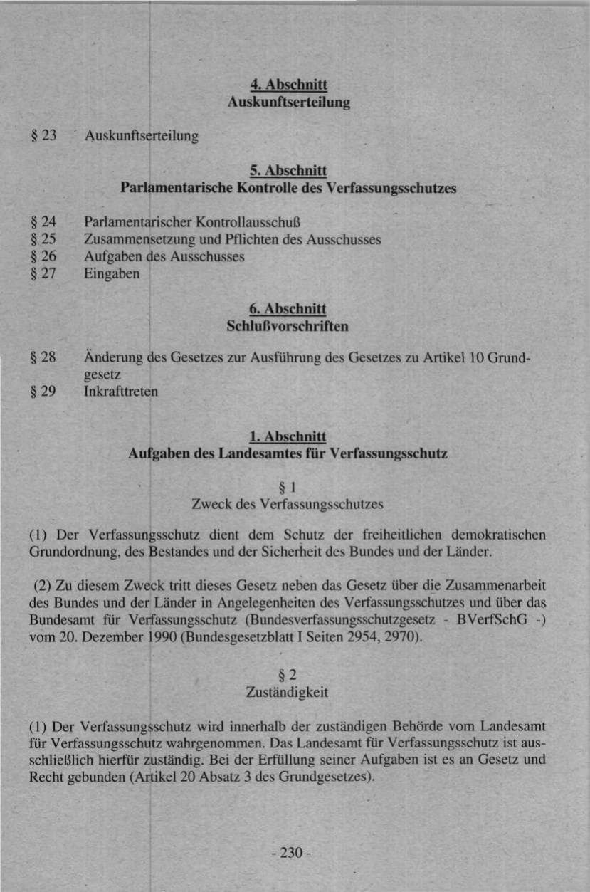 Seite 230 des Verfassungsschutzbericht 1997 Hamburg