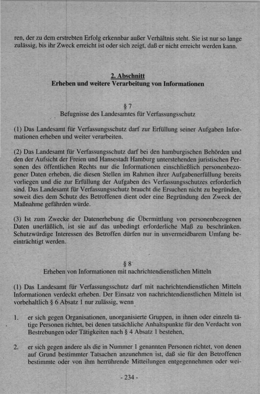 Seite 234 des Verfassungsschutzbericht 1997 Hamburg