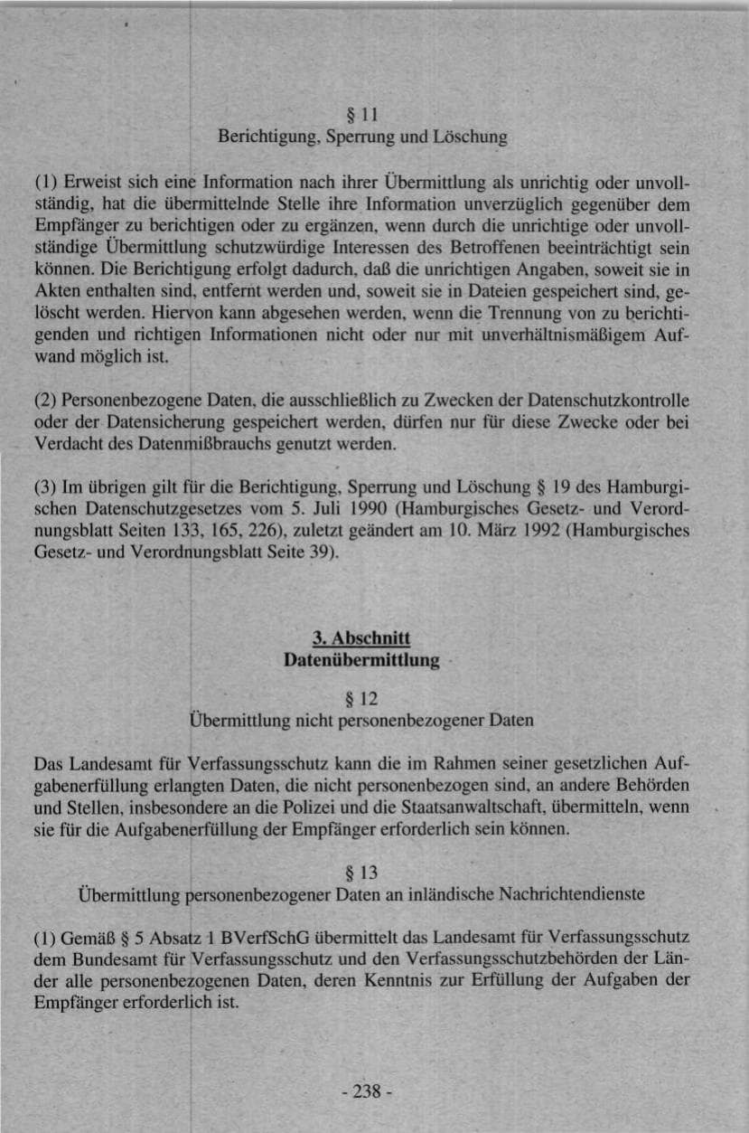 Seite 238 des Verfassungsschutzbericht 1997 Hamburg