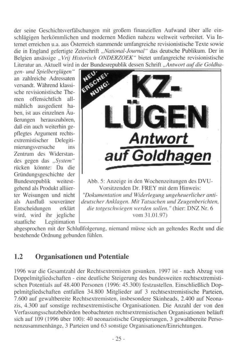 Seite 25 des Verfassungsschutzbericht 1997 Hamburg