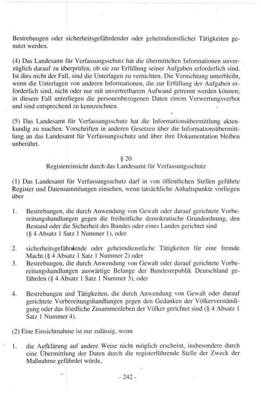 Seite 242 des Verfassungsschutzbericht 1997 Hamburg