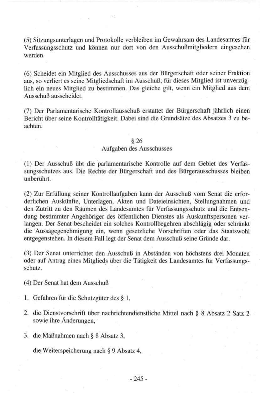 Seite 245 des Verfassungsschutzbericht 1997 Hamburg