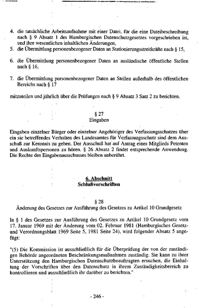 Seite 246 des Verfassungsschutzbericht 1997 Hamburg
