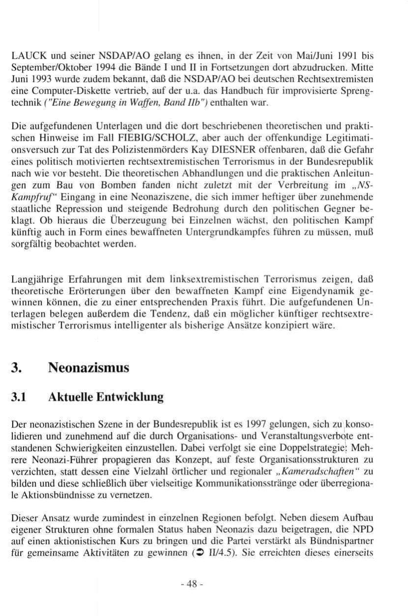 Seite 48 des Verfassungsschutzbericht 1997 Hamburg