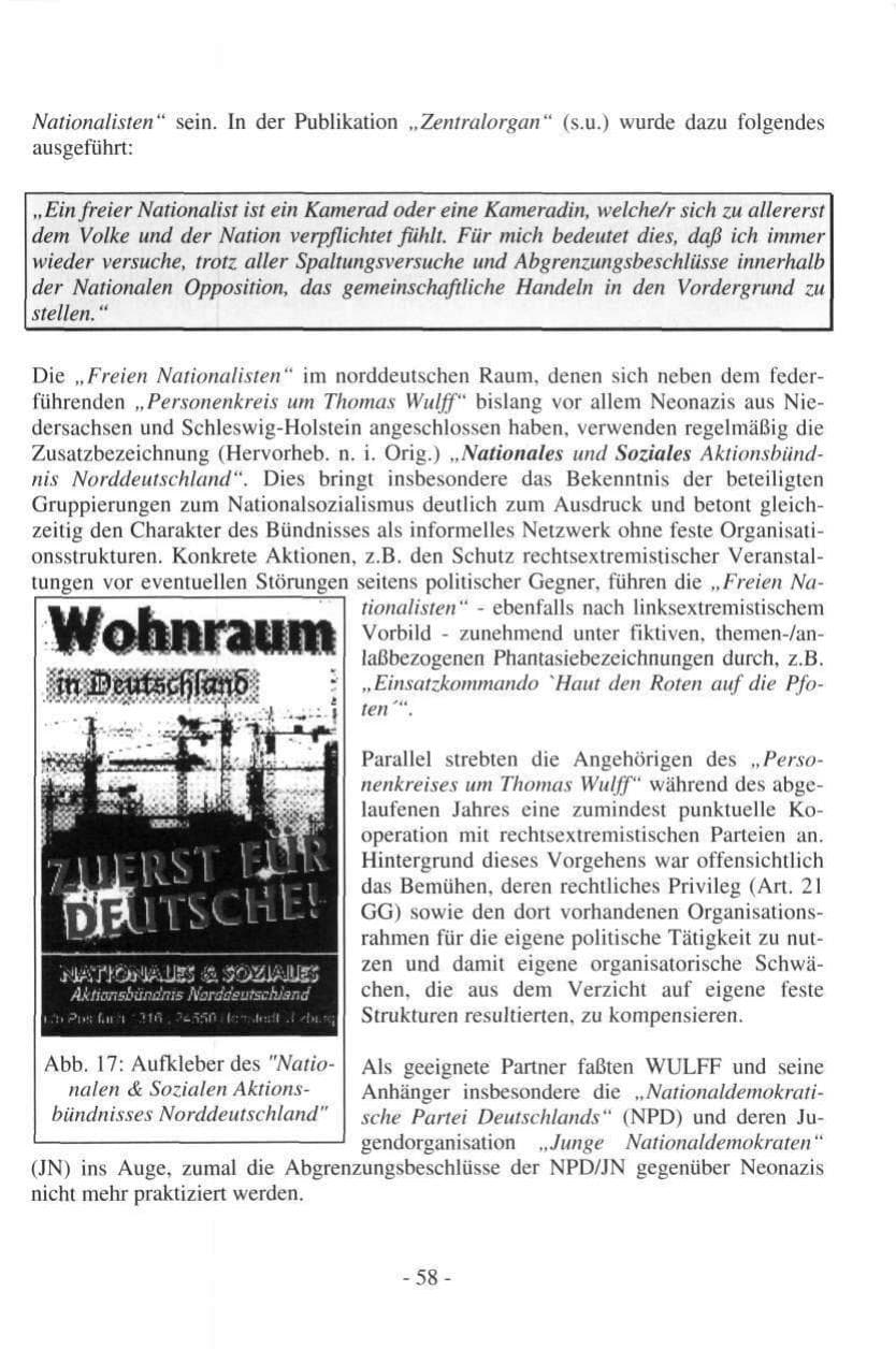 Seite 58 des Verfassungsschutzbericht 1997 Hamburg