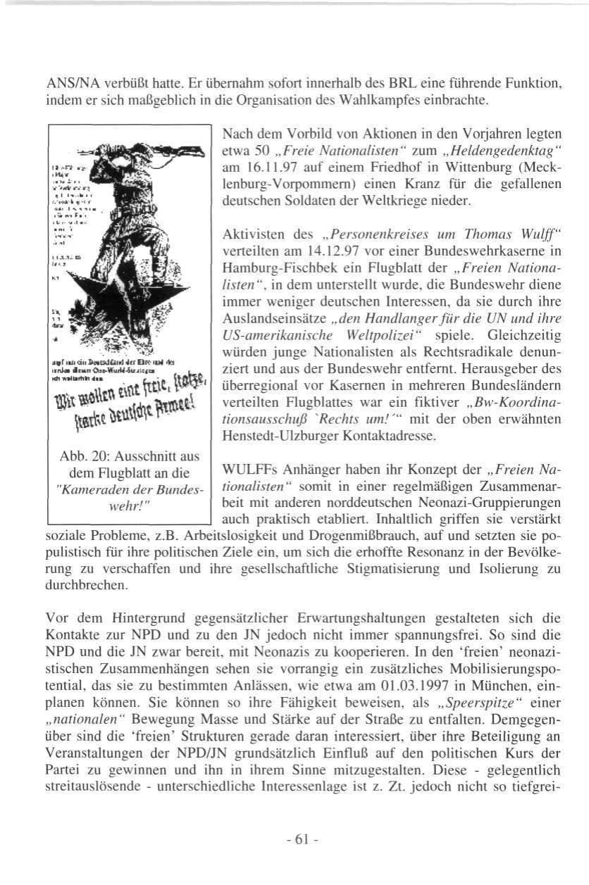 Seite 61 des Verfassungsschutzbericht 1997 Hamburg