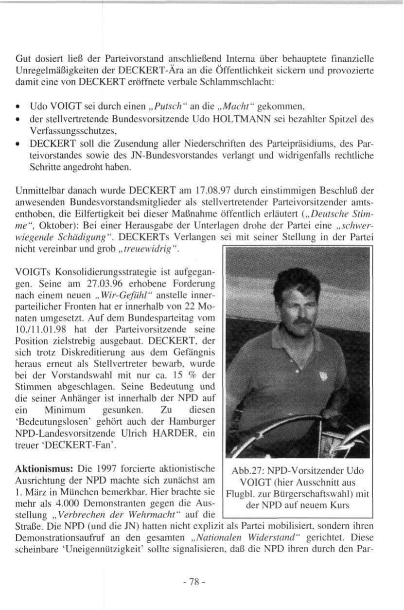 Seite 78 des Verfassungsschutzbericht 1997 Hamburg