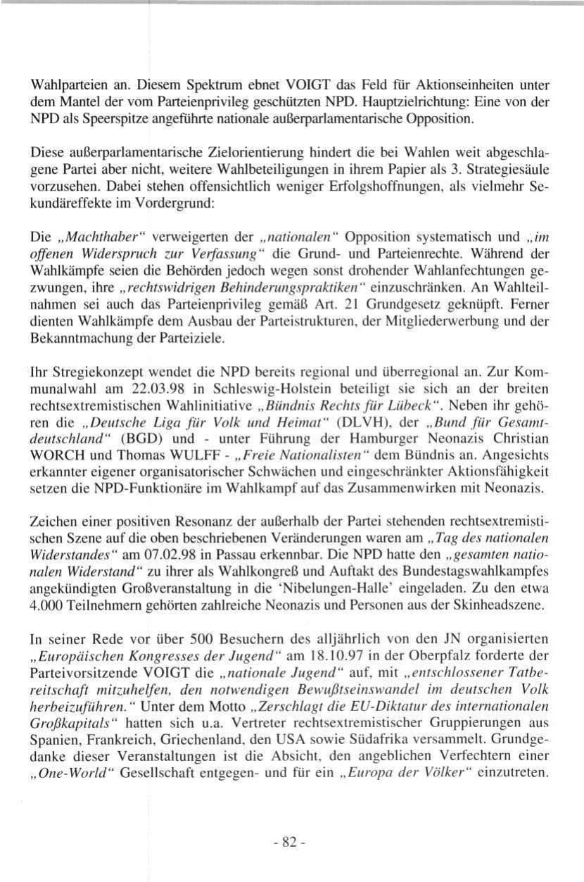 Seite 82 des Verfassungsschutzbericht 1997 Hamburg