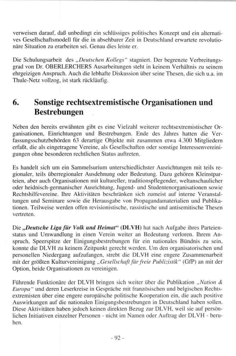 Seite 92 des Verfassungsschutzbericht 1997 Hamburg
