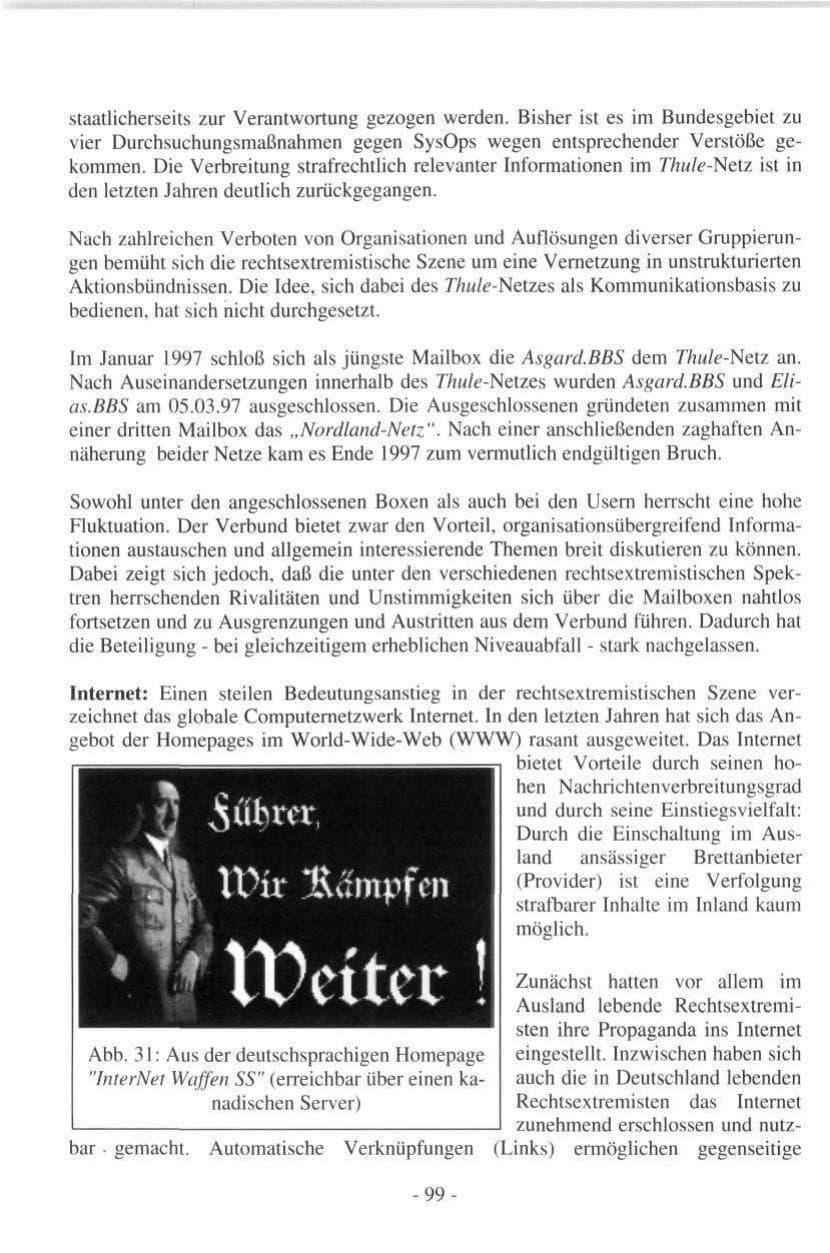 Seite 99 des Verfassungsschutzbericht 1997 Hamburg
