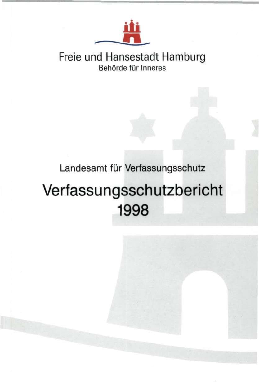 Seite 1 des Verfassungsschutzbericht 1998 Hamburg