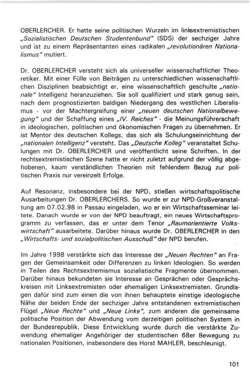 Seite 101 des Verfassungsschutzbericht 1998 Hamburg