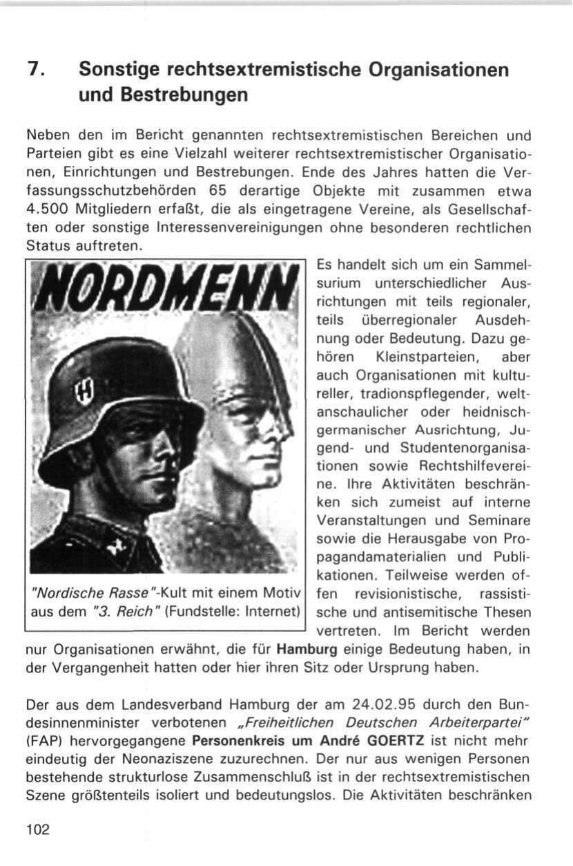 Seite 102 des Verfassungsschutzbericht 1998 Hamburg
