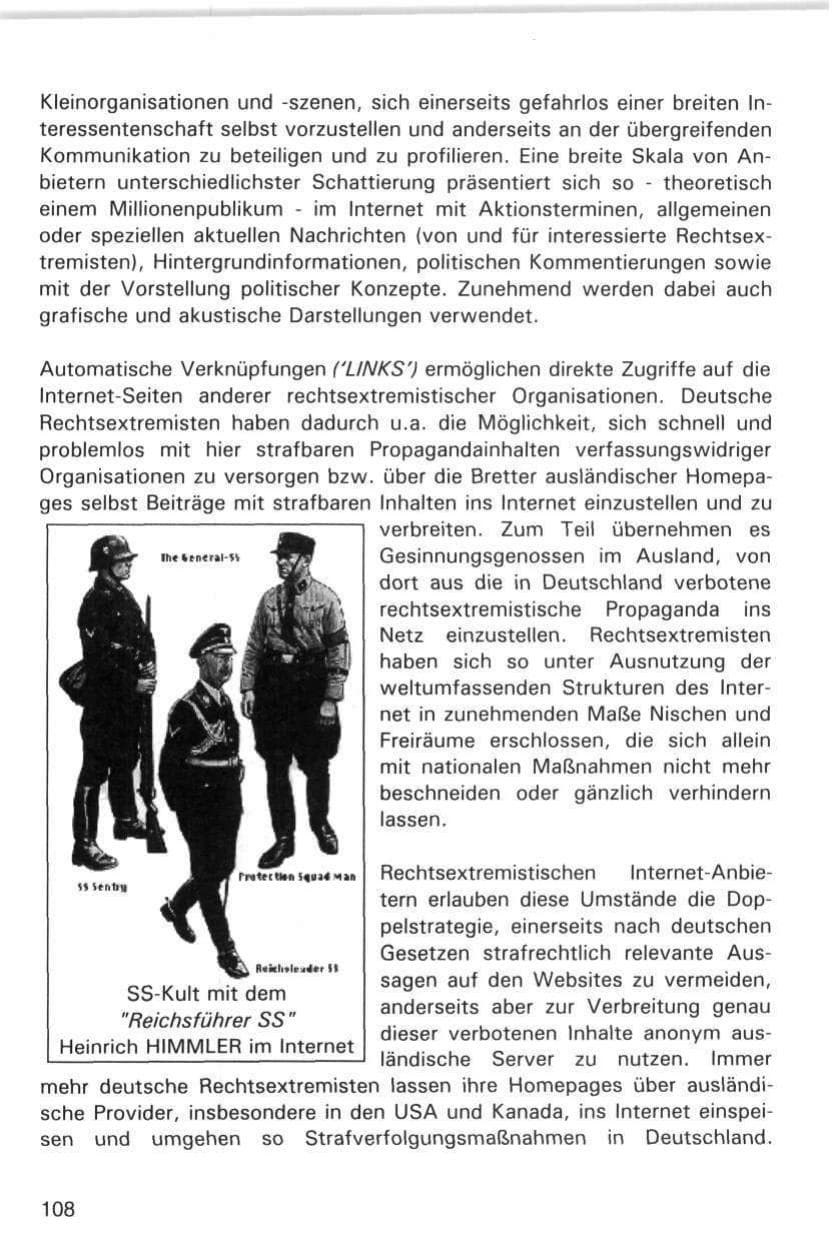 Seite 108 des Verfassungsschutzbericht 1998 Hamburg