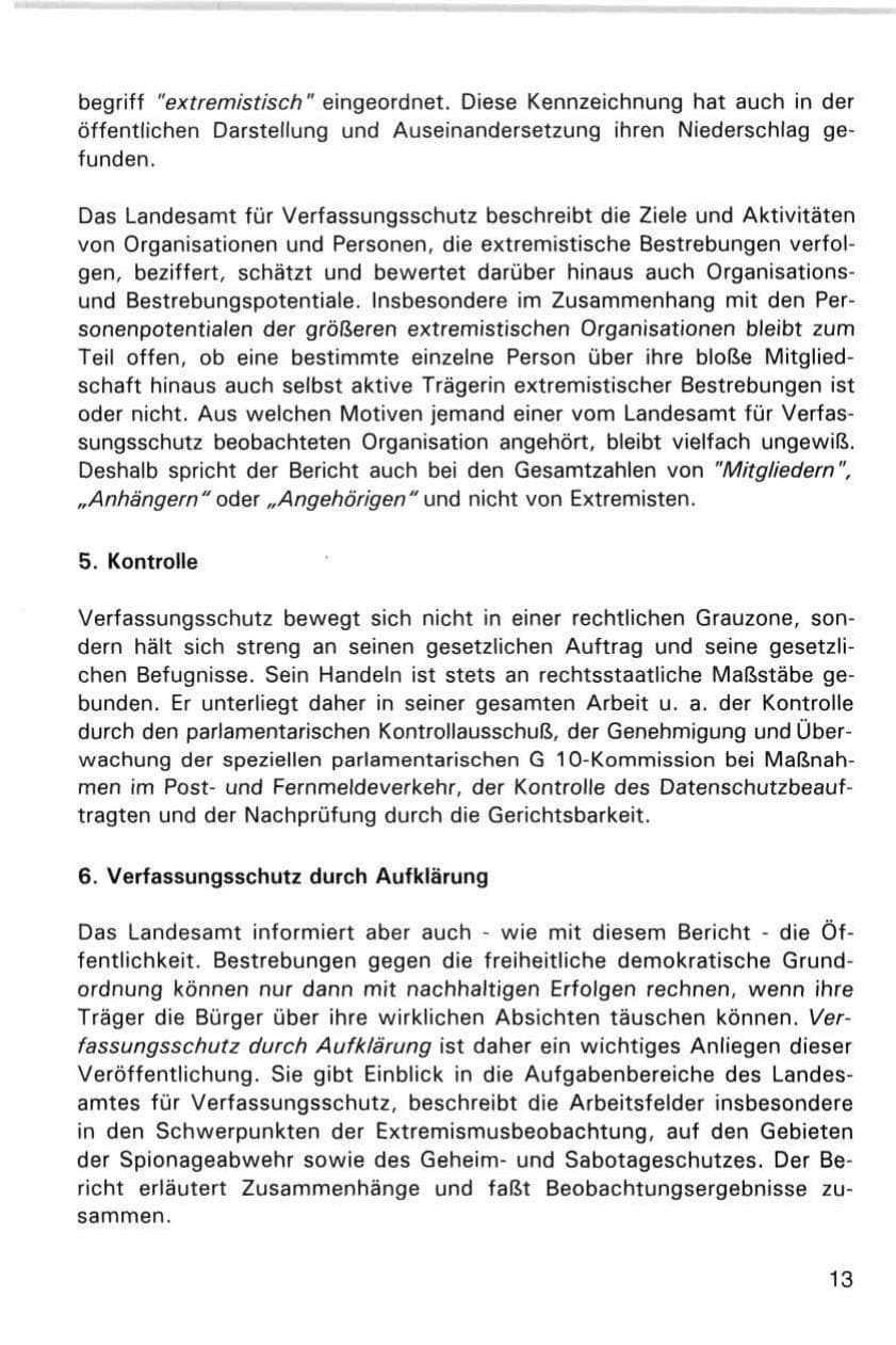 Seite 13 des Verfassungsschutzbericht 1998 Hamburg