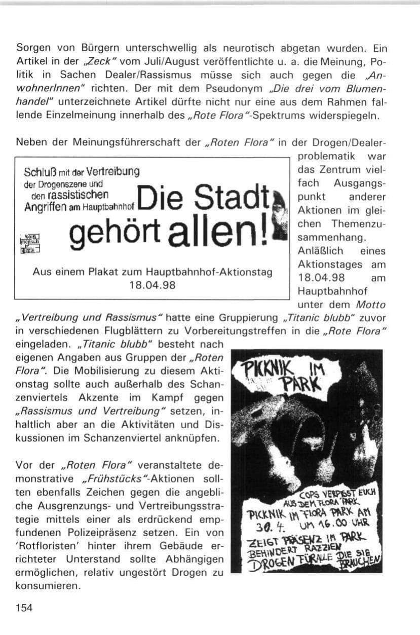 Seite 154 des Verfassungsschutzbericht 1998 Hamburg