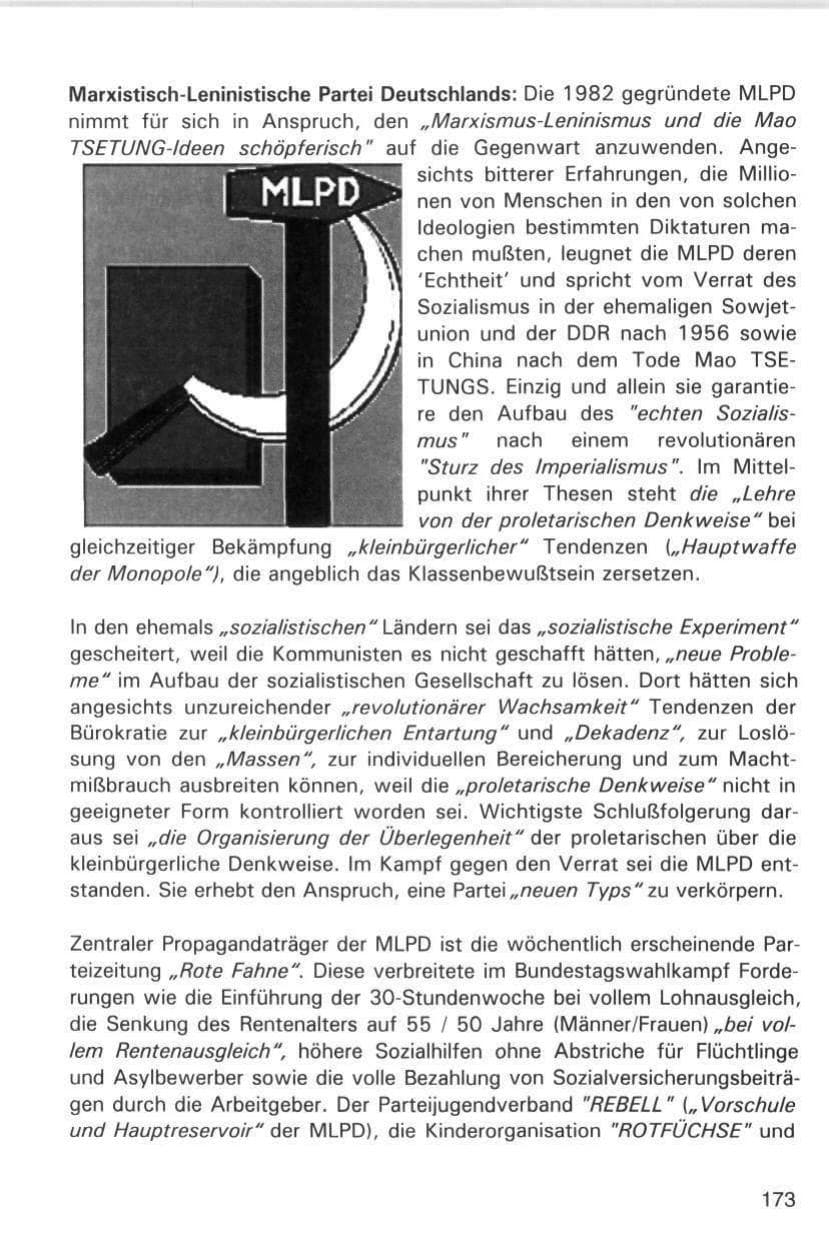 Seite 173 des Verfassungsschutzbericht 1998 Hamburg